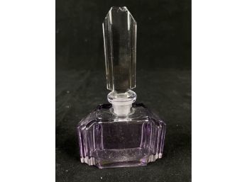 Purple And Clear Glass Vanity Bottle
