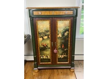 Extraordinary Chest Cabinet With Hound Hunting Art