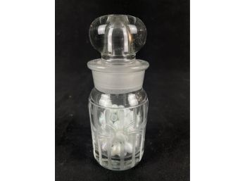 Flower Etched Jar With White Beads