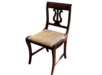 Vintage Carved Harp Back Chair