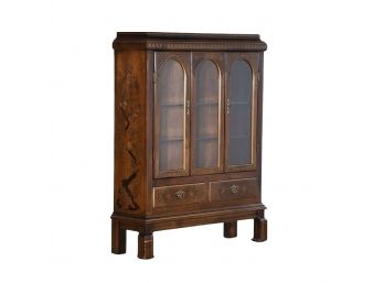 Oriental Style Floral Inlaid Curio Cabinet
