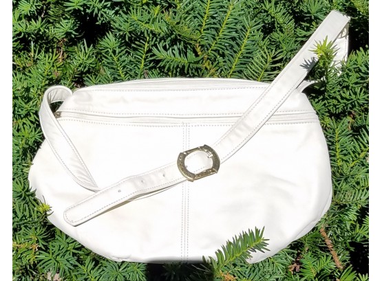 Women's Stone Mountain Handbag White Medium Size Brass Hardware