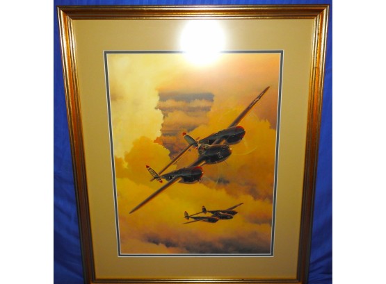 WW2 'thunder & Lightning' Signed By William Phillips   51/850   23 X 27 Frame