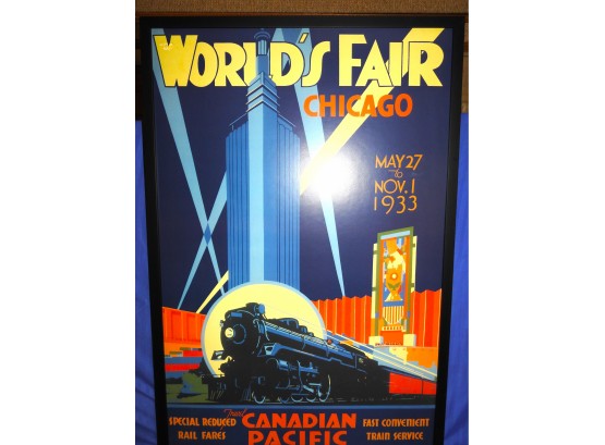 Worlds Fair Chicago 1933 'canadian Pacific' 25 X 37 Frame