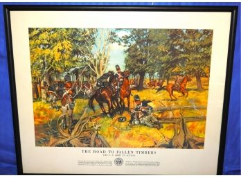 Civil War ' The Road To Fallen Timbers' Issued By US War Office 21 X 25 Frame