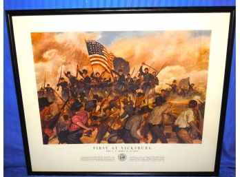 War Of 1863 ' First At Vicksburg' 21 X 25 Frame