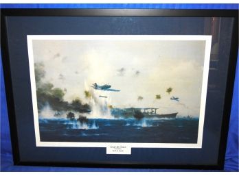 WW2 'coupe Degrace Coral Sea' By R.G. Smith  20 X 27 Frame