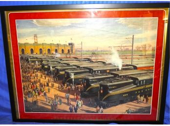Pennsylvania Railroad Station 'mass Transportation' By E. Teller   23 X 30 Frame