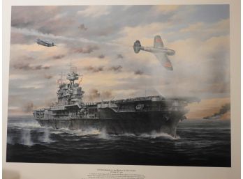 WW2 ' USS Enterprise At The Battle Of Santa Cruz '  23 X 29