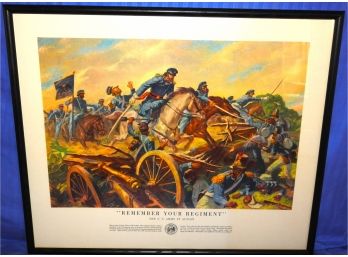 War Of 1846 'remember You Regiment' By Hal Stane  21 X 25 Frame