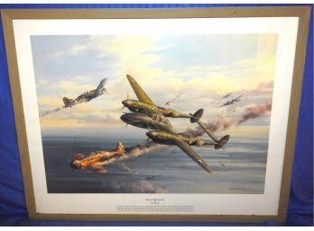 WW2 ' Massacre Off Cape Bon'by Marii Chernev   23 X 30 Frame