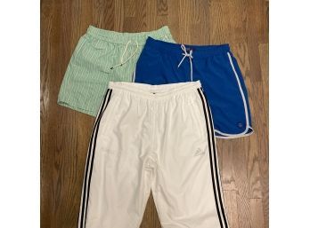 NWT Adidas/russian Track Pants - Barneys Retail $140 And 2 Vintage Swim Trunks