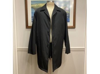 A Calvin Klein Mens Black Overcoat With Quilted Lining - Medium Length - 42R