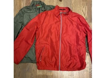 2 Victorinox Wind Breakers - Green And Red - XL