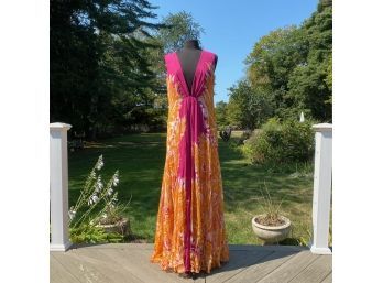 Marc Bouwer Pink And Orange Maxi Dress - Size 14