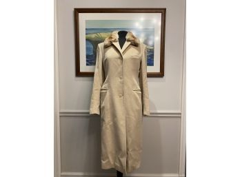 A Womens Wool/Cashmere  Coat With Fur Collar - Luciano Barbera - Italy - Sz 44