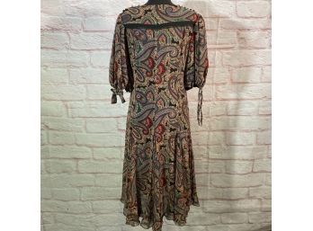 Albert Nipon Paisley Midi Dress - Size 12 - Fab Vintage Piece