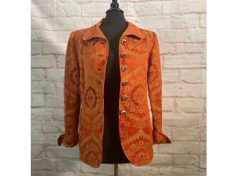 Quadrille Orange Paisley Women's Jacket - Size 10