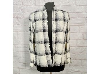 A Checkered Wool Blazer - With Gorgeous Detail -Silk Lining - Approx Sz 12