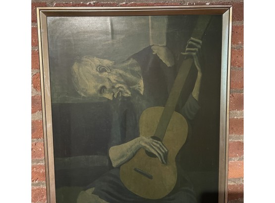 Vintage New York Graphic Society Print Of Picasso's The Old Guitarist
