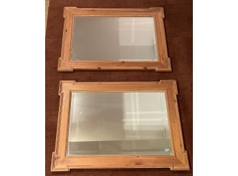 Pair Of Thomasville Furniture Wood Framed Mirrors