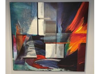 Shelly Inez Lependorf Abstract Painting  Acrylic Mixed Medium On Canvas 1989