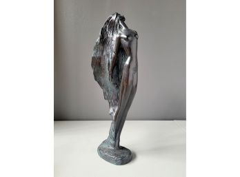 Lg Fischer Signed Figural Nude Sculpture