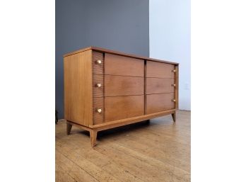 C 1960 Walnut 6 Drawer Dresser