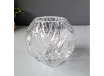 70s Cut Crystal Bowl Vase