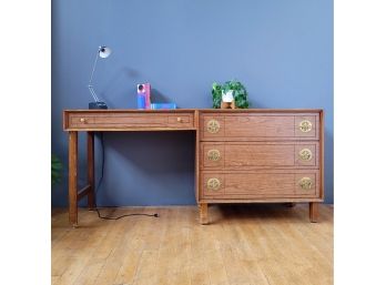 Late 60s Chinoiserie Style 4 Drawer Desk