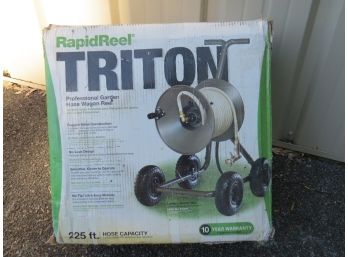 Rapid Reel Triton Professional Metal Garden Hose Wagon Wheel Reel - New, Box Still Taped