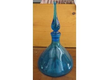 Beautiful Mid Century Art Glass Bottle With Stopper
