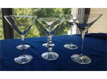 6-piece Martini Glasses. 3 Pairs Of Matched Glasses (Lot 086)
