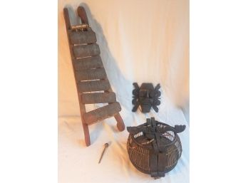 'Torture' Devices From Borneo: Bird Cage. Musical Chimes. And Mask (Lot 042)