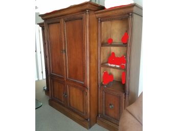 3-piece TV Armoire: 1 Center Piece And 2 Separate Bookends. Sold As SET But Can Be Installed As Separate Units.  (Lot 003)