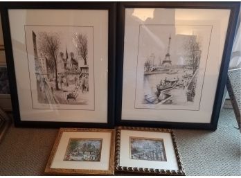 Framed Scenes Of Paris: 2 Large And 2 Small (Lot 125)