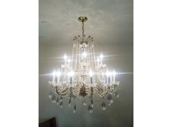 Elegant Cut Crystal Chandelier From Germany With 18 Lights And Dozens Of Teardrop Crystals - MSRP Of $14K (Lot 001)