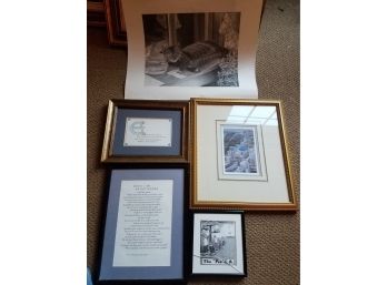 Odd Lot Of Wall Decor: 4 Framed And 1 Loose Print (Lot 128)