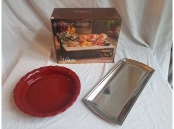 Serving Dishes. Hostess LOT #1 - Incl. Silver LENOX Tray (Lot 058)