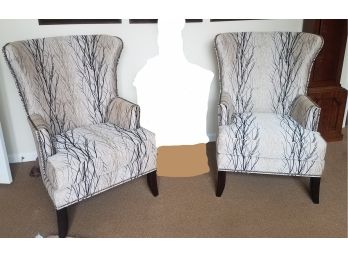 Set Of High-backed Wing Chairs By Fairfield (Lot 006)
