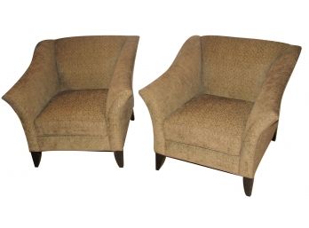 Pair Of Custom Upholstered Maurice Villency Accent Chairs (Lot 081)