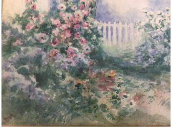 Lovely Vintage Floral Garden Watercolor Framed
