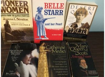 Six Books About Famous Women Jackie O Belle Starr Mary Queen Of Scots Pioneer Women
