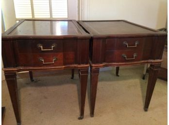 Pair Of 1940s End Tables With Drawers