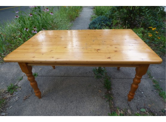 Solid Pine Farmhouse Style Dining Table