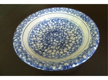 Italian Blue Spongeware Ceramic Bowl Made For Himark