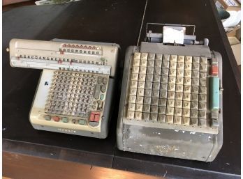 Pair Of Midcentury Monroe Analog Calculators