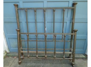 Antique Brass Headboard & Footboard With Wonderful Aged Patina