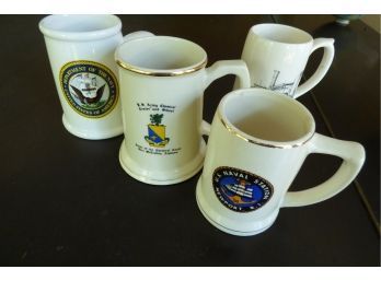Grouping Of Military & Petrochemical Commemorative Mugs