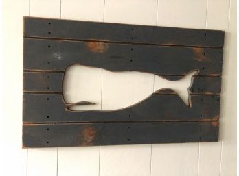 Whale Cutout Plank Artwork